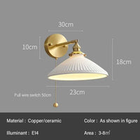 Applique murale design en laiton et céramique | Marco Lucetti Interrupteur à fil E-Pull