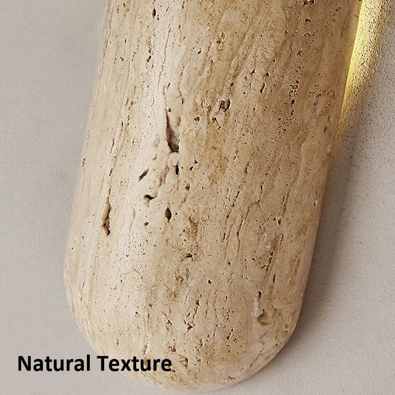 Applique murale design en pierre naturelle décorative | Marco Lucetti D100x350mm / Blanc chaud | 6W