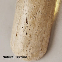 Applique murale design en pierre naturelle décorative | Marco Lucetti D100x350mm / Blanc chaud | 6W