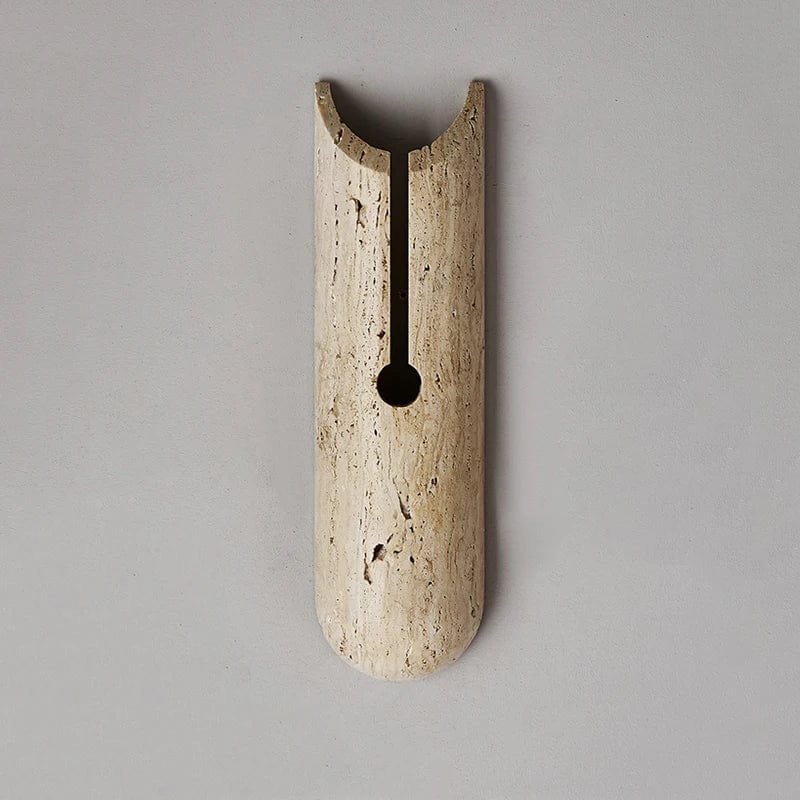 Applique murale design en pierre naturelle décorative | Marco Lucetti D100x350mm / Blanc chaud | 6W