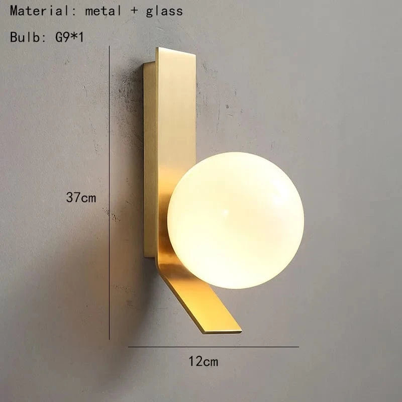 Applique murale design en verre et métal pour intérieur haut de gamme | Marco Lucetti Modèle A / Lumière naturelle