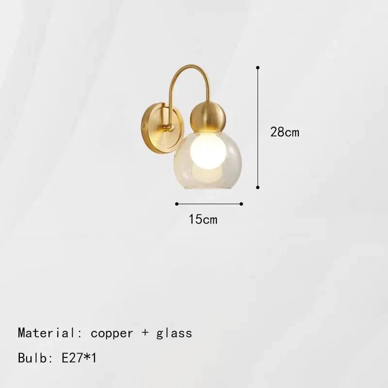 Applique murale design en verre pour éclairage direct | Marco Lucetti Verre B-Or-Clair / Lumière chaude