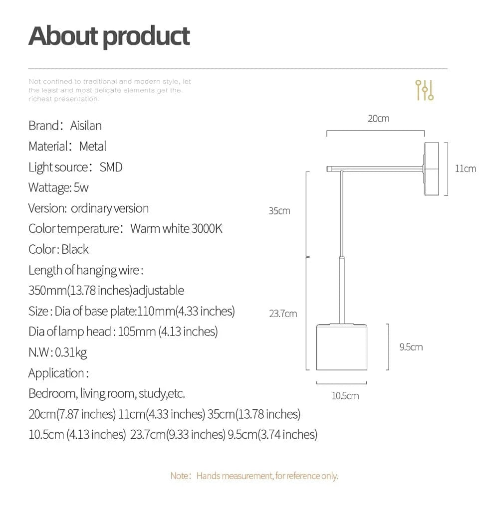 Applique murale design LED - Abat-jour cylindre métal | Marco Lucetti