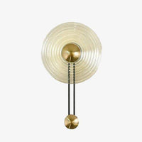 Applique murale LED élégante - Cercle doré & disque verre