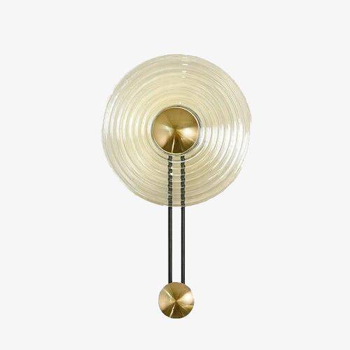 Applique murale LED élégante - Cercle doré & disque verre