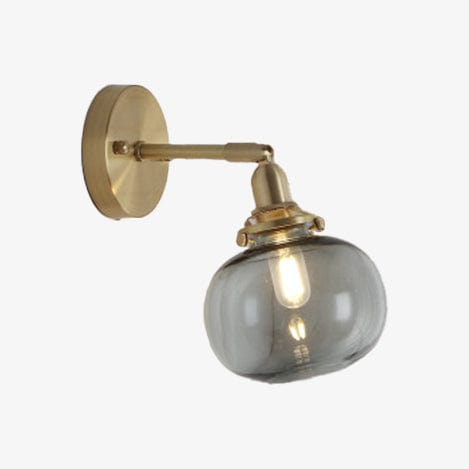 Applique murale design LED: bras métal + abat-jour verre | Marco Lucetti Gris fumé