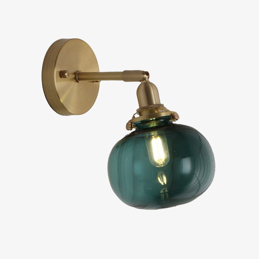 Applique murale design LED: bras métal + abat-jour verre | Marco Lucetti Vert