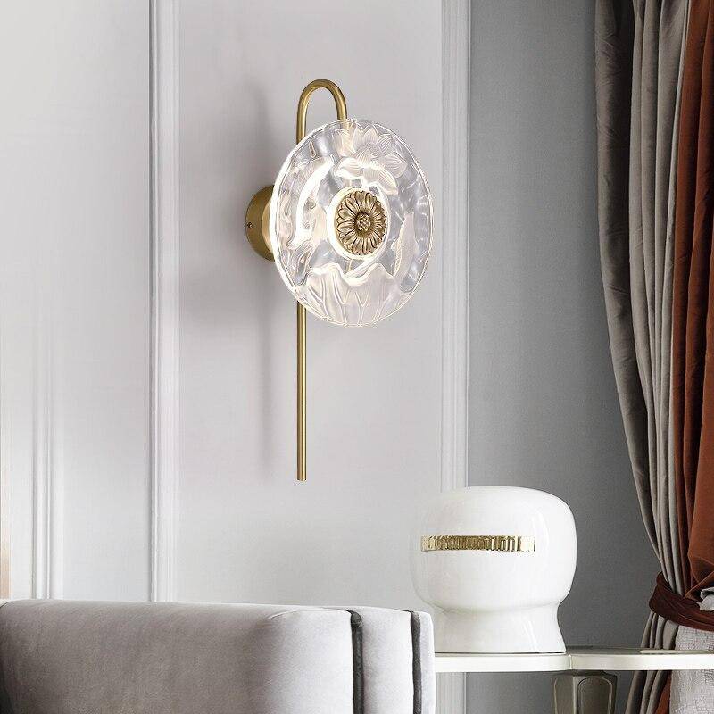 Applique murale design LED - Disque en verre floral | Marco Lucetti