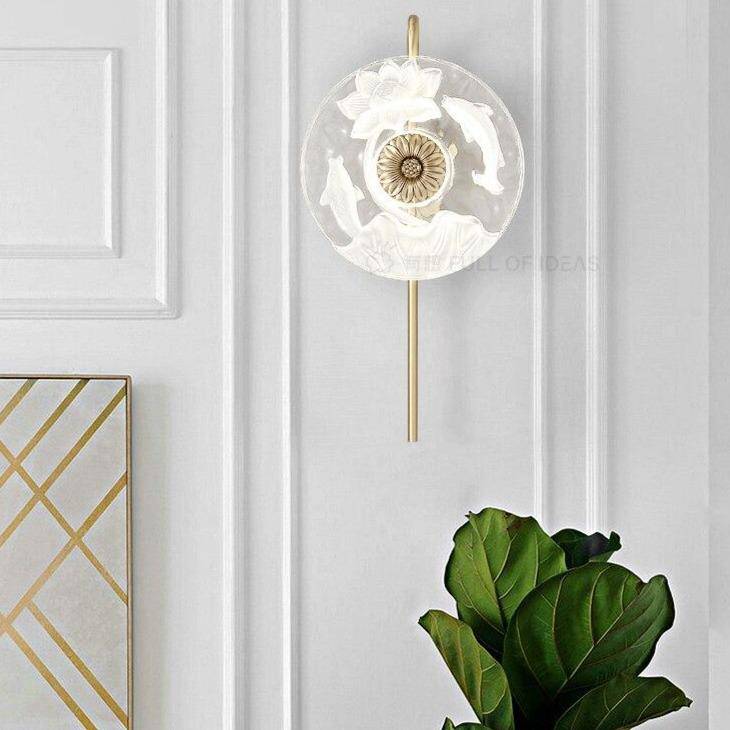 Applique murale design LED - Disque en verre floral | Marco Lucetti