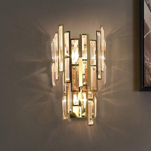 Applique murale design LED doré en verre cristal | Marco Lucetti