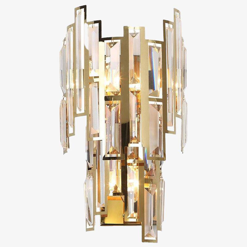 Applique murale design LED doré en verre cristal | Marco Lucetti