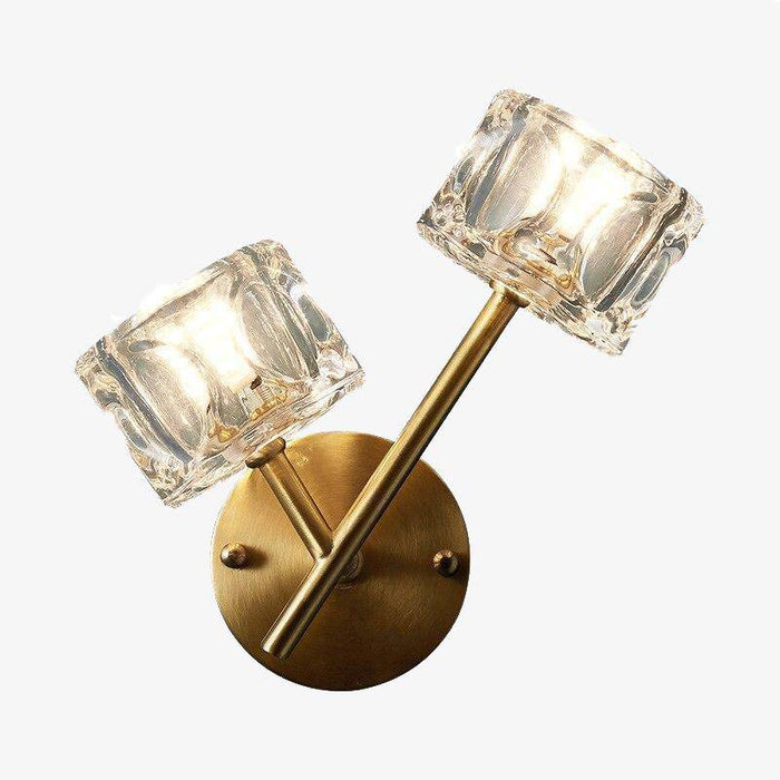 Applique murale LED dorée avec abat-jour en cristal GlamGold