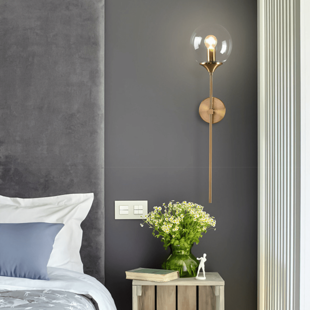 Applique murale design LED Dorée et Verre | Marco Lucetti