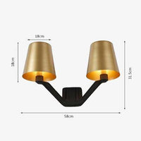 Applique murale design LED double abat-jour métal doré - Hotel Royal | Marco Lucetti