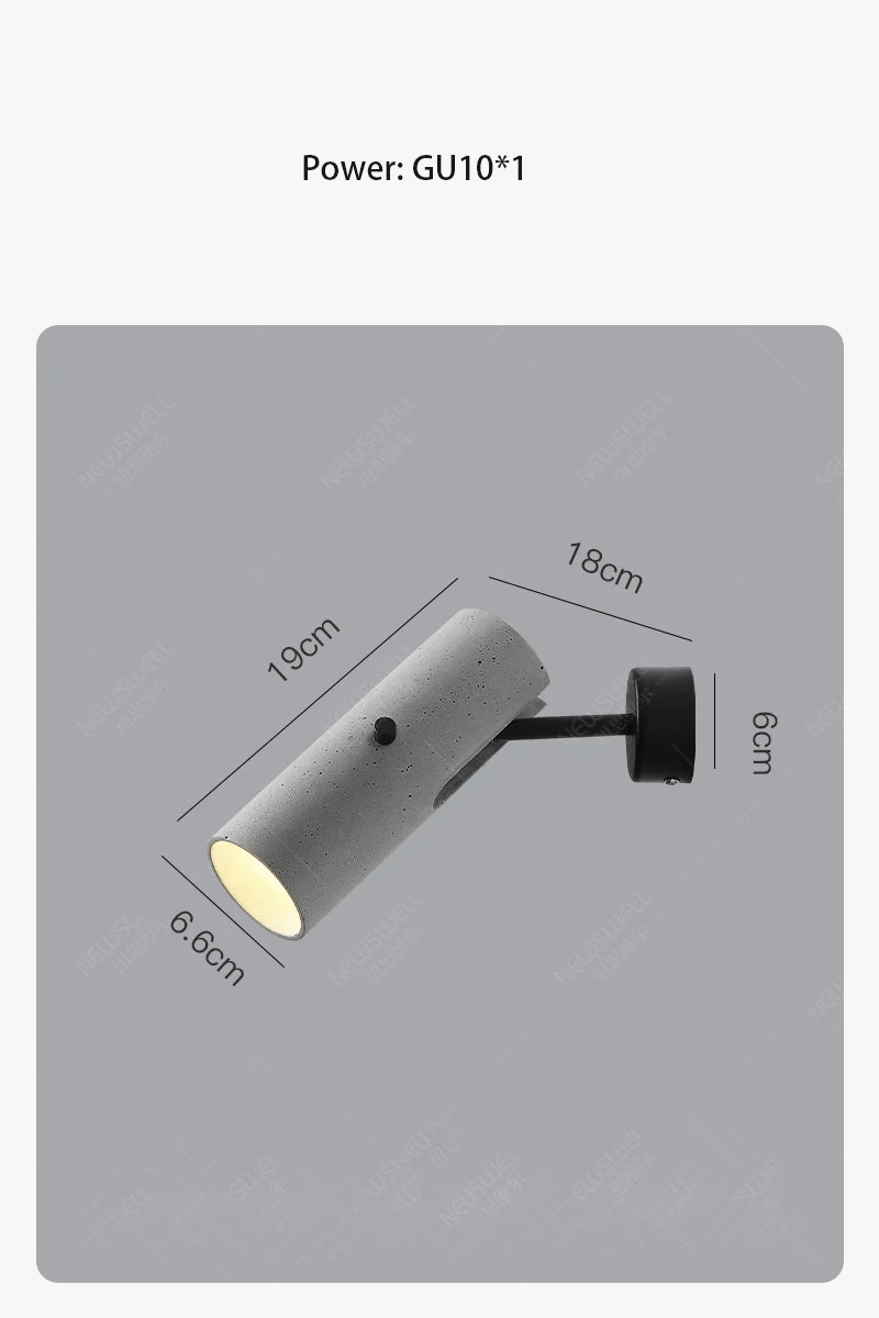 Applique murale design led en ciment - Style industriel - Projecteur rotatif innovant | Marco Lucetti