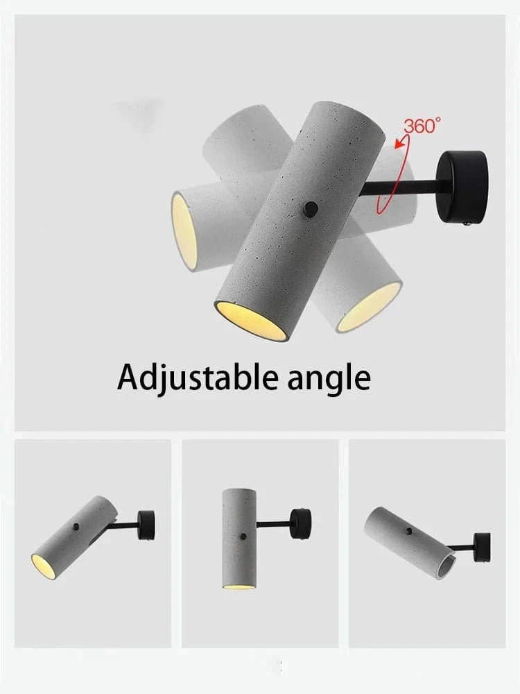 Applique murale design led en ciment - Style industriel - Projecteur rotatif innovant | Marco Lucetti