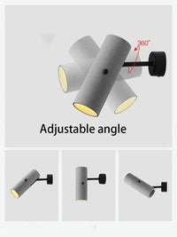 Applique murale design led en ciment - Style industriel - Projecteur rotatif innovant | Marco Lucetti