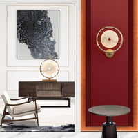 Applique murale design LED en marbre et cercle doré - Luxe | Marco Lucetti