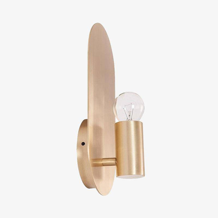Applique murale LED dorée en métal arrondi
