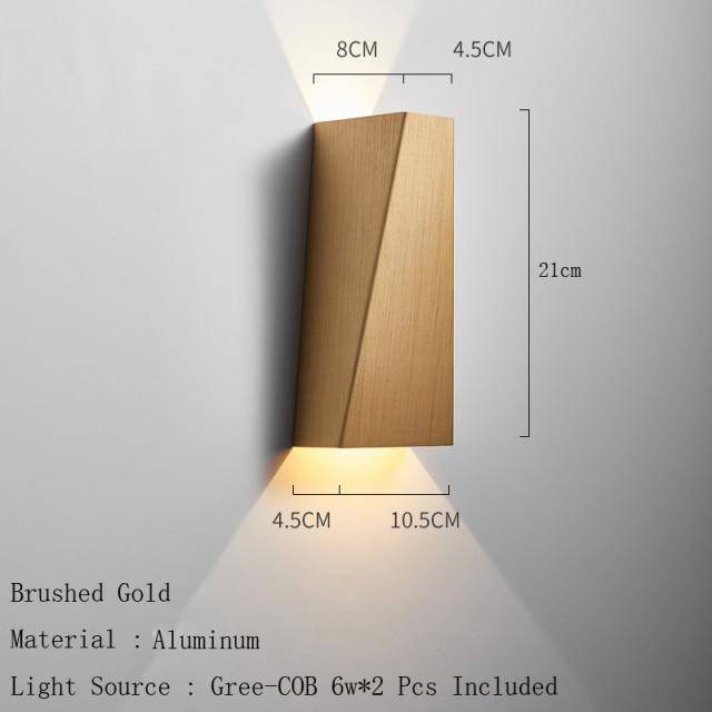 Applique murale design LED géométrique en métal brossé | Marco Lucetti