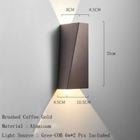 Applique murale design LED géométrique en métal brossé | Marco Lucetti Café