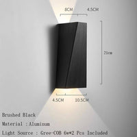 Applique murale design LED géométrique en métal brossé | Marco Lucetti Noir