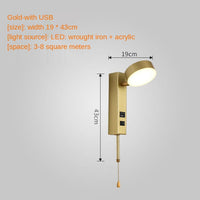 Applique murale design LED "Lumina Samia" | Marco Lucetti Doré avec USB