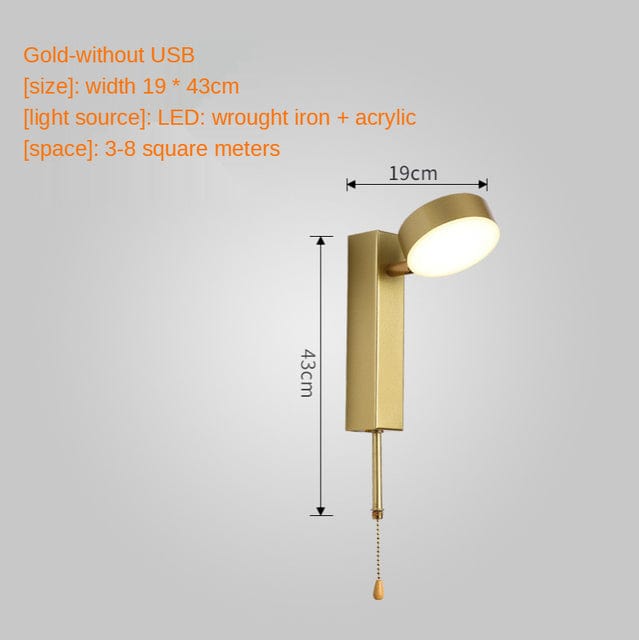 Applique murale design LED "Lumina Samia" | Marco Lucetti Doré sans USB