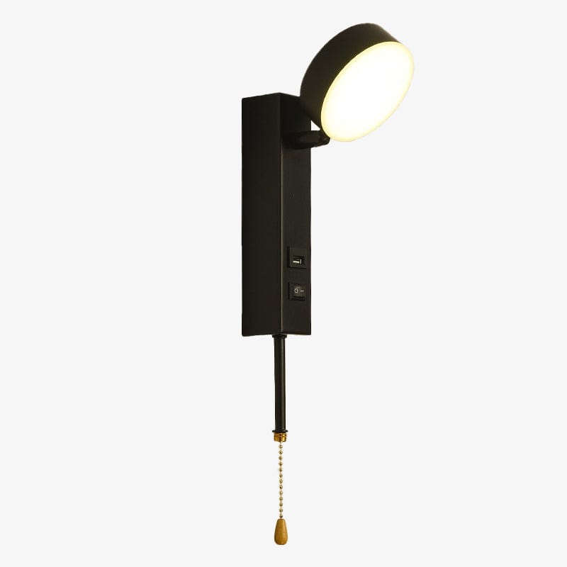 Applique murale design LED "Lumina Samia" | Marco Lucetti Noir avec USB