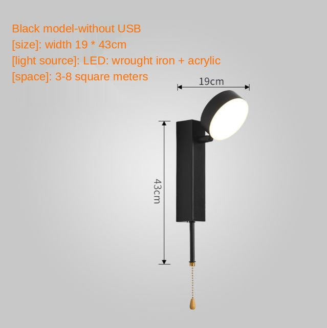 Applique murale design LED "Lumina Samia" | Marco Lucetti Noir sans USB