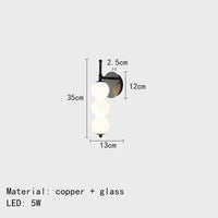 Applique murale design "Lumière Élégante" en boules de verre blanc | Marco Lucetti 3 Boules-Noir