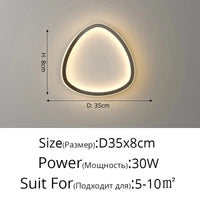 Applique Murale Design Moderne Loft LED | Marco Lucetti B Noir D35x8cm 30W / Blanc naturel (3 500-5 500 K).