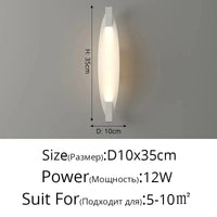 Applique Murale Design Moderne Loft LED | Marco Lucetti C Blanc D10x35cm 12W / 3 couleurs sans télécommande