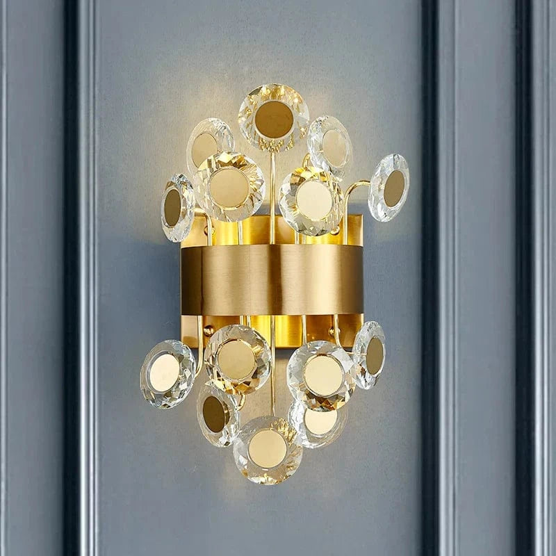 Applique murale design moderne pour chambre à coucher en cristal or brossé LED | Marco Lucetti