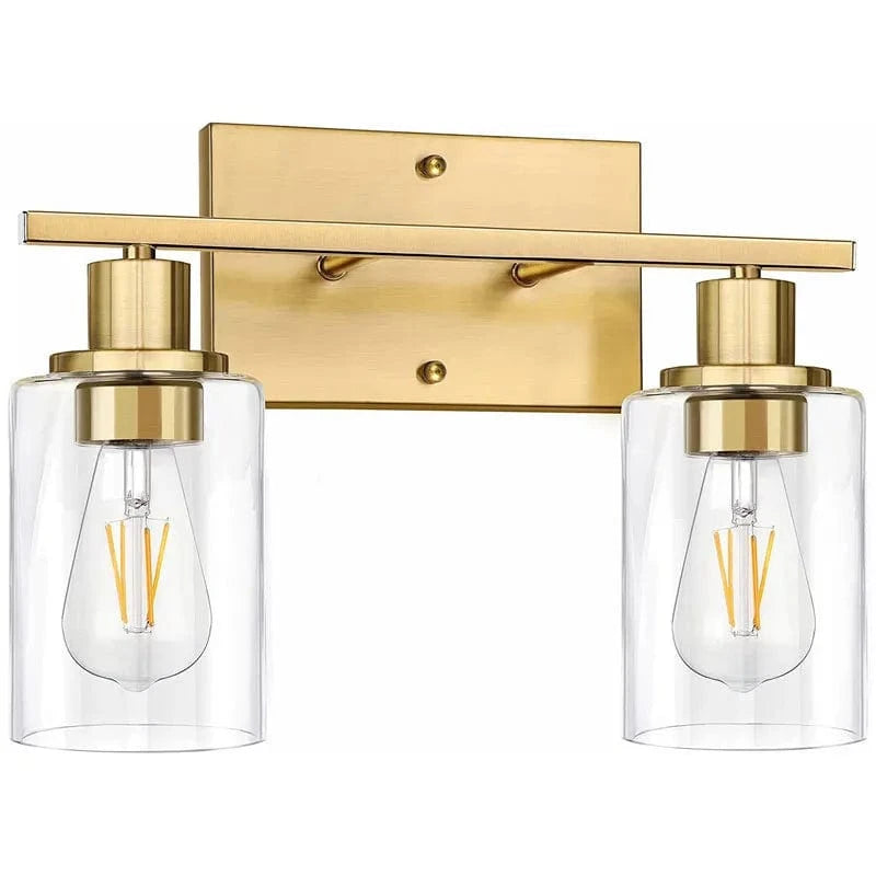 Applique murale design noir mat en métal et verre pour toute pièce | Marco Lucetti 2 lumières Or