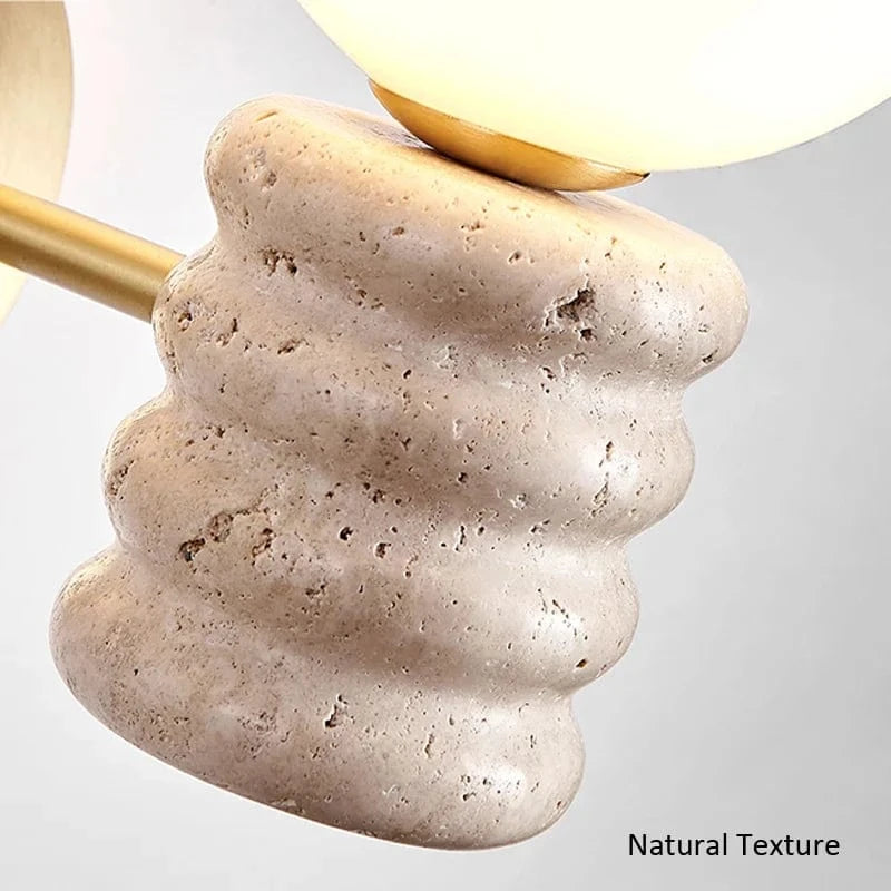 Applique murale design nordique en travertin pour une décoration intérieure tendance | Marco Lucetti D120x220mm