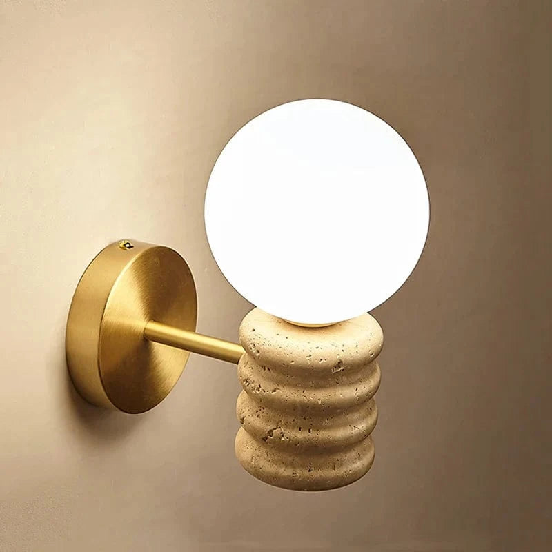 Applique murale design nordique en travertin pour une décoration intérieure tendance | Marco Lucetti D120x220mm