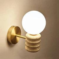 Applique murale design nordique en travertin pour une décoration intérieure tendance | Marco Lucetti D120x220mm