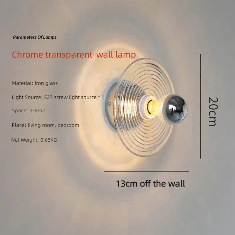 Applique murale design nordique en verre ondulé LED pour une ambiance lumineuse | Marco Lucetti Transparent / Blanc froid