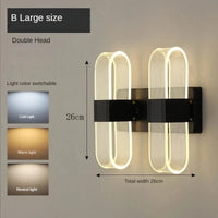Applique murale design nordique LED en acrylique - Modernité décorative | Marco Lucetti B-Noir-L Double / 3 couleurs claires
