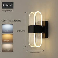 Applique murale design nordique LED en acrylique - Modernité décorative | Marco Lucetti B-Noir-S / 3 couleurs claires