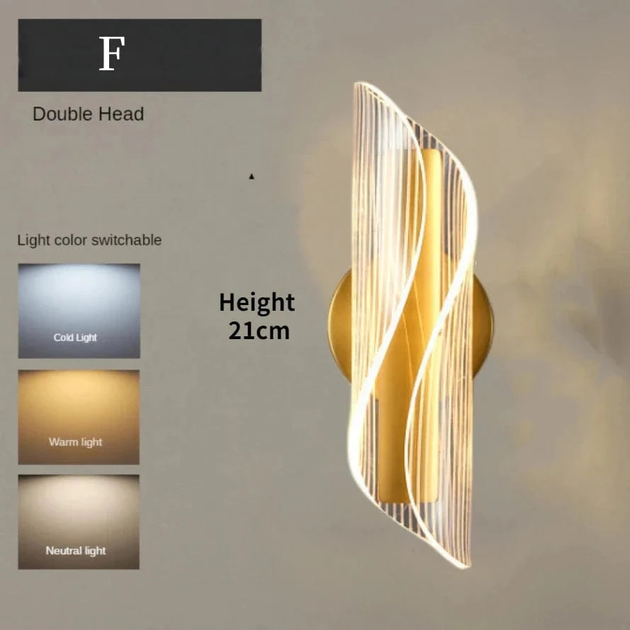 Applique murale design nordique LED en acrylique - Modernité décorative | Marco Lucetti F / 3 couleurs claires