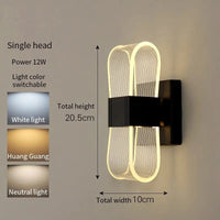 Applique murale design nordique LED en acrylique - Modernité décorative | Marco Lucetti G-Noir / 3 couleurs claires