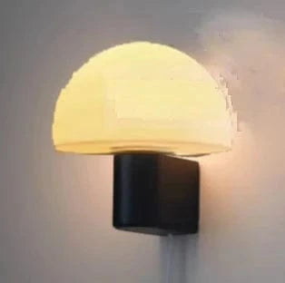 Applique murale design pour chambre à coucher avec prise et escalier en verre champignon pour salon et couloir | Marco Lucetti Noir / Sans prise