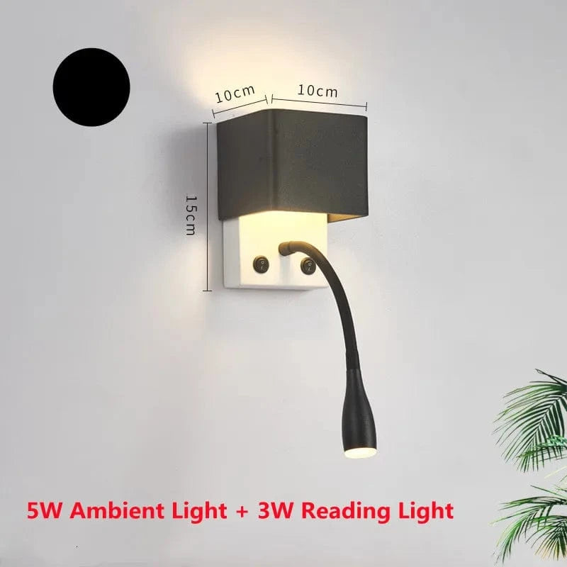 Applique Murale Design pour une Lecture Confortable et Élégante dans un Hôtel | Marco Lucetti Noir / Blanc froid (5 500-7 000 K).