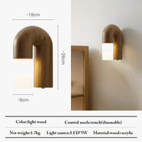 Applique murale design rétro en bois de frêne et acrylique avec éclairage led | Marco Lucetti