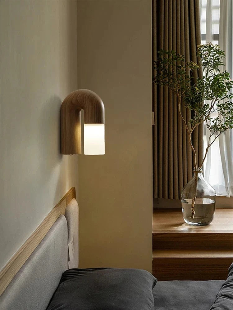 Applique murale design rétro en bois de frêne et acrylique avec éclairage led | Marco Lucetti