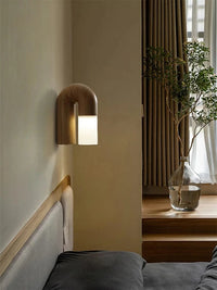 Applique murale design rétro en bois de frêne et acrylique avec éclairage led | Marco Lucetti