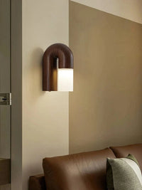 Applique murale design rétro en bois de frêne et acrylique avec éclairage led | Marco Lucetti