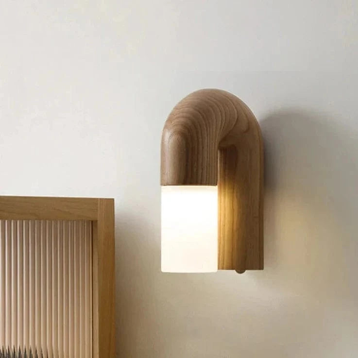 Applique murale design rétro en bois de frêne et acrylique avec éclairage led | Marco Lucetti